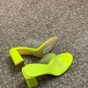 Neon clear top heels